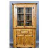 American oak corner cabinet