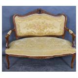 Louis XV style walnut settee