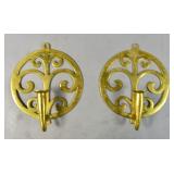 Pair of brass wall sconces