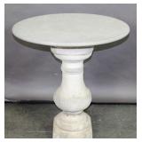 Composition circular pedestal table