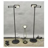 Pair of swing-arm floor lamps