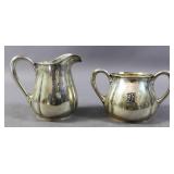 Sterling silver creamer & sugar