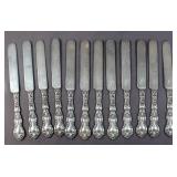 Set of 12 sterling silver knives