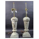 Pair of composition urn-form lamps