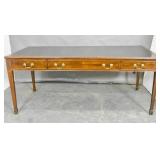 George III style mahogany leather top desk