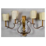 Art Deco iron and tole four-light sconce