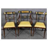 Set of three regency style mahogany chairs