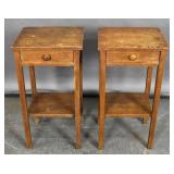 Pair of oak side tables