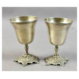 Pair of German 800 silver goblets