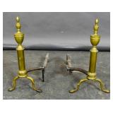 Pair of brass andirons