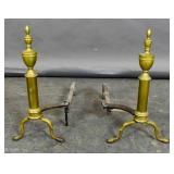 Pair of brass andirons