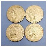 4 US gold coins