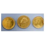 3 Foreign gold coins