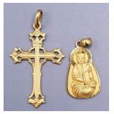 2 Gold Religious pendants