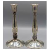 Pair of  Royal Danish silver candlesticks