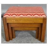 Norris mahogany and needlework nesting footstools