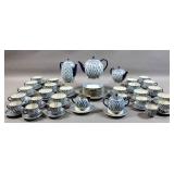 Russian blue and white porcelain tea service