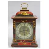 Georgian style red jappaned bracket clock