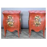 Pair of Continental Rococo style painted commodes