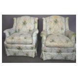 Pair of upholstered club chairs
