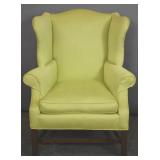 George III style mahogany upholstered wing chair