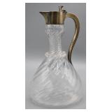 English sterling silver mounted glass jug