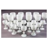 Set of milk glass stemware
