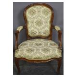 Louis XV style walnut upholstered chair