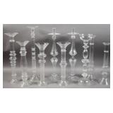 10 hand blown glass candlesticks