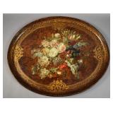 Continental hand painted papier mache tray