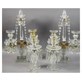 Pair of Neoclassical glass candelabra;