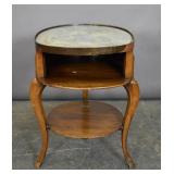 Louis XV provincial style glass top bedside table