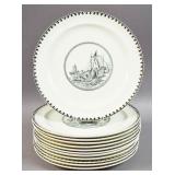 Set of 12 Cauldon ceramic plates