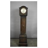 Arts and Crafts style walnut grandmother clock
