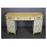 White painted parcel gilt dressing table