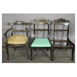Pair of chinoiserie painted side chairs;