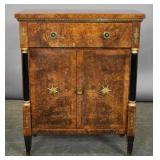 Empire style burl wood cabinet