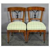 Pair of Biedermeier style upholstered side chairs