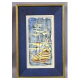 French framed porcelain plaque