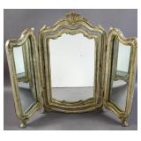 Louis XV style silvered carved wood vanity mirror