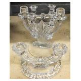 Pair of Val St. Lambert crystal candlesticks;