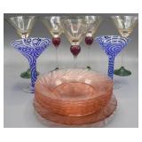 Krosno glass stemware;