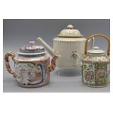 Group of Chinese export porcelain teapots