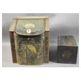 Tole painted tea bin;