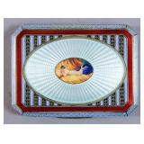 Continental silver and enamel cigarette case
