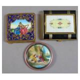 Group of enamel and gilt metal compacts