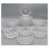 Set of 8 Val St. Lambert crystal dishes