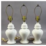 3 ceramic table lamps