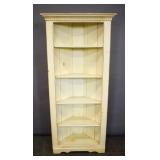 White painted corner standing shelf