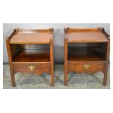 Pair of Georgian style walnut side tables